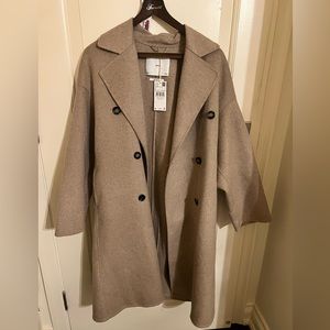 Mango Double Breasted OVERSIZED Wool Coat, NWT